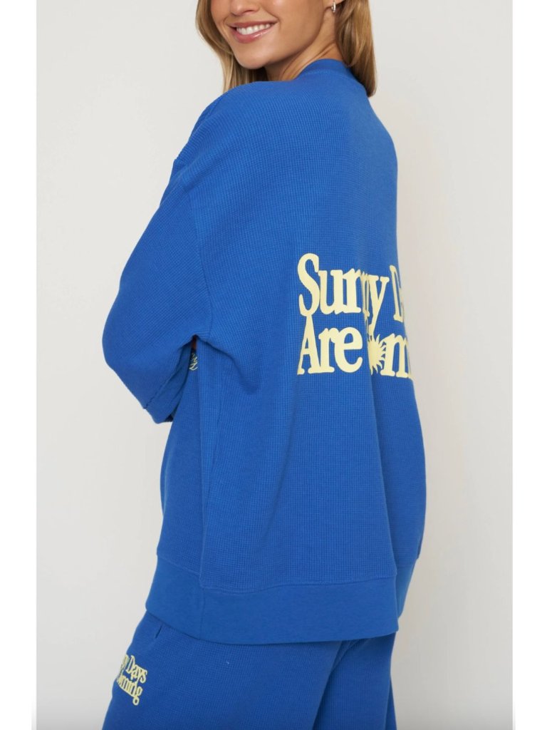 The Mayfair Group Sunny Days Are Coming Henley Sweatshirt Blue Size Small/Medium — image 4 of 8